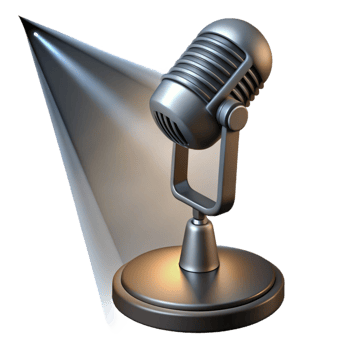 stunning rustic A vintage microphone on a stand, bathed in a single spotlight, smoky nightclub atmosphere, classic film noir style original png