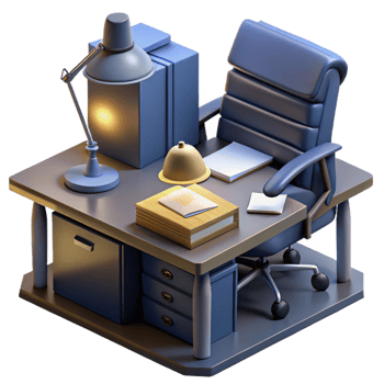 wonderful contemporary A private investigator's office, dimly lit by a desk lamp, files scattered across the desk, gritty realistic noir style professional png