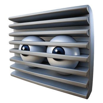 stunning creative A pair of eyes peering through Venetian blinds, harsh lighting, paranoid noir atmosphere authentic png