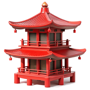 extraordinary traditional Traditional Japanese pagoda, intricate woodwork, red lacquer, soft daylight, serene, original png