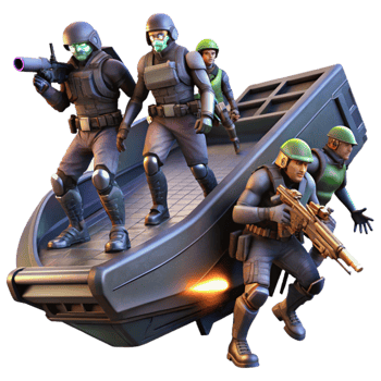impressive rustic A group of space pirates boards a derelict spaceship, weapons drawn. Dark, dramatic lighting and a sense of tension and danger premium png
