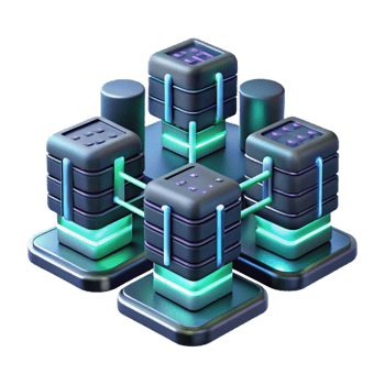 extraordinary abstract A network of interconnected servers with glowing data streams, complex wiring and circuitry, dark room with neon accents, cyberpunk style detailed png