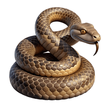 elegant vintage A coiled rattlesnake, detailed scales, tense pose, dramatic lighting, wildlife photography detailed png