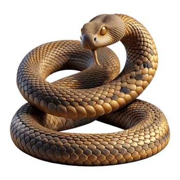 beautiful vintage A coiled rattlesnake, detailed scales, tense pose, dramatic lighting, wildlife photography genuine png