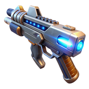wonderful artistic A futuristic weapon, glowing with energy, is held aloft. Dramatic, powerful lighting. Detailed weapon design professional png