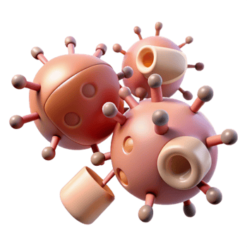 elegant rustic A group of nanobots repairing damaged tissue, microscopic view, biological illustration style, soft lighting authentic png