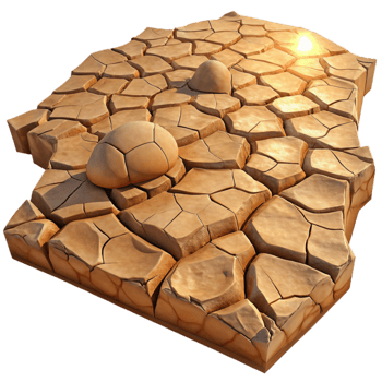 impressive traditional A cracked desert floor, dry and barren, harsh sunlight, photorealistic texture professional png