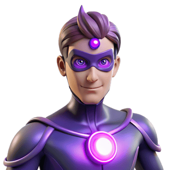 stunning classic A superhero with psionic powers, their eyes glowing with psychic energy, lit with a pulsating, purple light in a psychic, mind-bending style detailed png