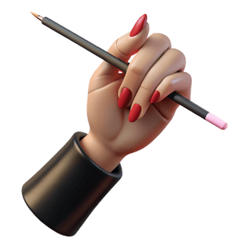 impressive abstract A woman's hand with long, painted nails holding a cigarette holder, elegant noir style high resolution png