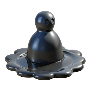 extraordinary minimalist A shadowy figure reflected in a puddle, mysterious noir style 4K png