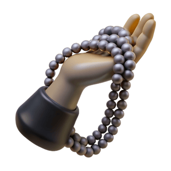 serene classic A woman's hand holding a pearl necklace, elegant noir style exclusive png