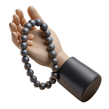 impressive minimalist A woman's hand holding a pearl necklace, elegant noir style premium png