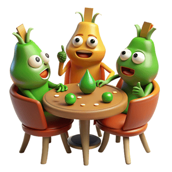 elegant traditional A group of four anthropomorphic vegetables playing poker in a dimly lit saloon, illustrated in a Tex Avery style with exaggerated features professional png