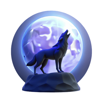 impressive rustic A lone wolf howling at the moon, silhouetted against a dark blue sky, with a mystical atmosphere high quality png