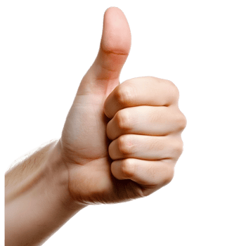 Close up shot of a human hand giving thumbs up gesture as a sign of approval success or agreement png