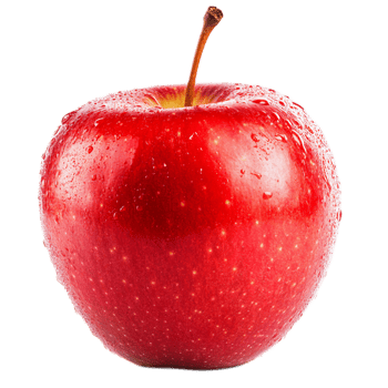 Close-up of a Ripe and Juicy Red Apple with Water Droplets png