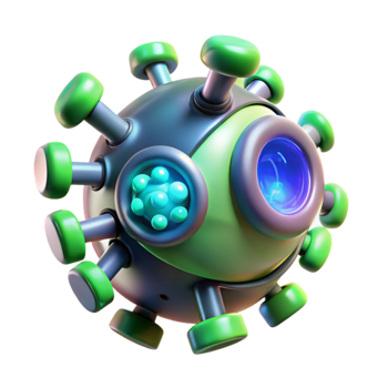elegant vintage A microscopic view of a nanobot repairing damaged tissue, glowing green and blue nanites, microscopic lighting, medical technology style exclusive png