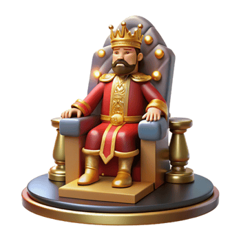 vibrant rustic A Tudor monarch sitting on their throne, adorned in velvet and jewels, lit by dramatic spotlights. Renaissance art style, rich colors high resolution png