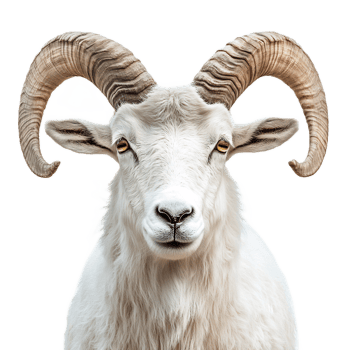 Close-up Portrait of Majestic Horned Goat in Natural Environment png