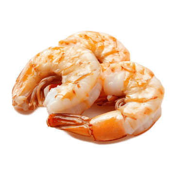 Closeup of Juicy Shrimp Dish on White Background png