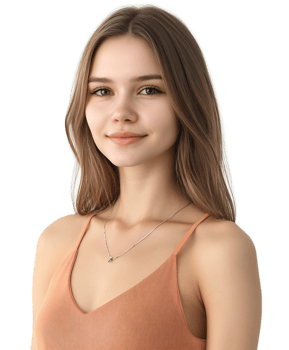 Closeup portrait of a beautiful young woman with a charming,friendly expression png