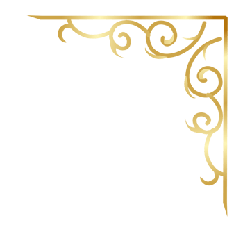 Golden corner for wedding card frame png