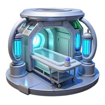 wonderful classic A futuristic medical bay filled with advanced technology, bathed in sterile, white light. Cyberpunk, clinical style exclusive png