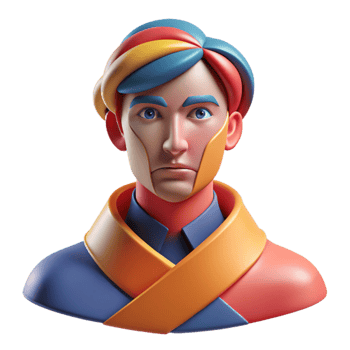 stunning modern Abstract portrait formed by intersecting lines and curves, with a bold, contrasting color scheme, Bauhaus style exclusive png
