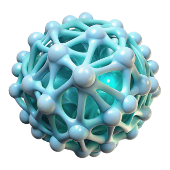 magnificent abstract A network of interwoven, glowing fibers, resembling a microscopic organism, with a cool, icy color palette, organic style detailed png