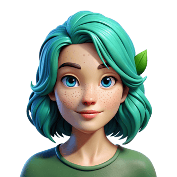 serene minimalist Portrait of a young woman with vibrant turquoise hair, freckles sprinkled across her nose, dappled sunlight filtering through leaves, impressionistic style detailed png