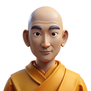 impressive abstract Portrait of a contemplative monk in saffron robes, serene expression, soft natural light, spiritual style high resolution png