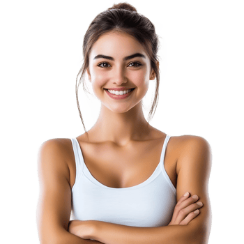 Confident and Radiant Young Woman Smiling Happily with Healthy Skin png
