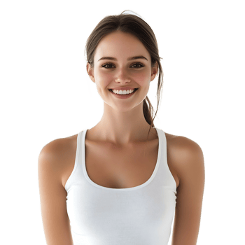 Confident and Radiant Young Caucasian Woman Smiling with Healthy Smooth Skin png
