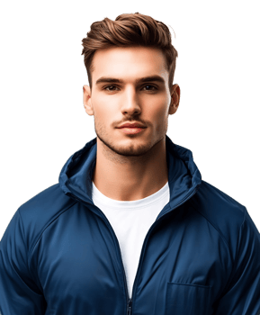 Confident and Charismatic Young Man in Casual Sportswear Posing in Studio png