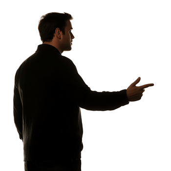 Confident Businessman Gesturing in Presentation or Meeting png