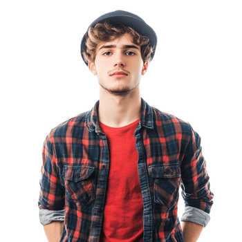 Confident Young Man in Casual Outfit Posing with Serious Expression png