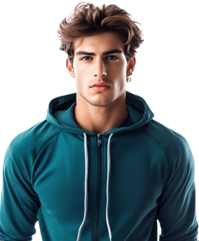 Confident Young Male Athlete Posing for Professional Portrait Outdoors png