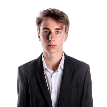 Confident Young Business Professional Wearing Suit in Office png