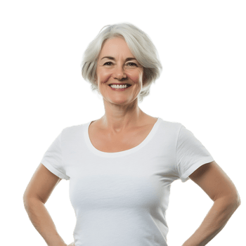 Confident and Happy Senior Woman with Smooth Skin Smiling Joyfully png