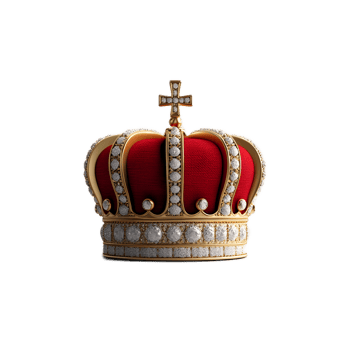 Magnificent Royal Crown with Precious Jewels and Ornaments Representing Regal Authority and Prestige png