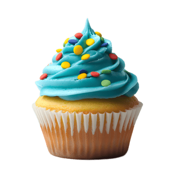 Colorful Cupcake with Vibrant Frosting and Sprinkles Delightful Confection for png