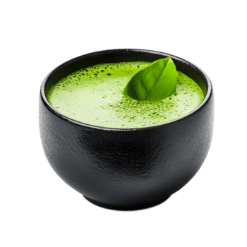 Frothy Matcha Tea in a Minimalist Japanese Style Ceramic Bowl png