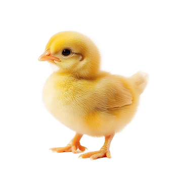 Cute fluffy yellow baby duckling or chick bird close up portrait png