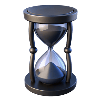 dramatic abstract A gothic hourglass filled with black sand, dimly lit, symbolic art style high resolution png