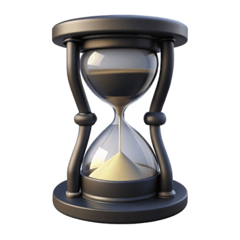 dramatic creative A gothic hourglass filled with black sand, dimly lit, symbolic art style genuine png