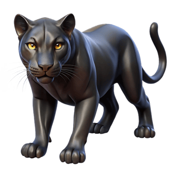 beautiful vintage A sleek black panther prowling through the night, dramatic lighting, realistic rendering original png