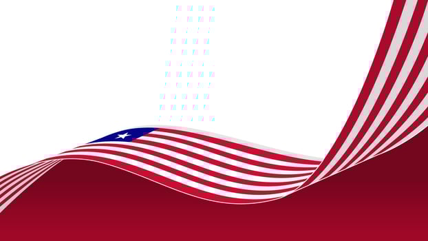 wavy liberia flag background with copy space for text. for national day vector