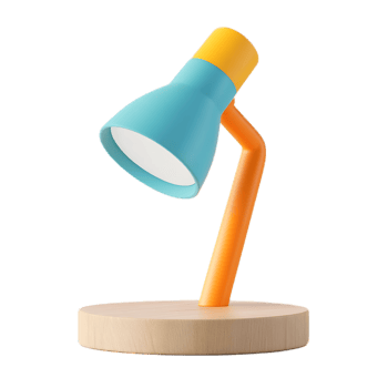 Vibrant Desk Lamp Brightening Up the Workspace png