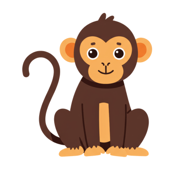 Adorable Monkey Illustration with Happy Expression png