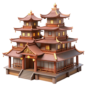 serene minimalist A traditional Japanese castle, intricate wooden architecture, soft lighting, serene, premium png